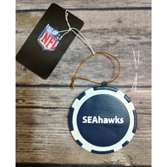 Team Sports America NFL Seattle Seahawks Unique Game Chip Christmas Ornament A12 - Picture 2 of 2